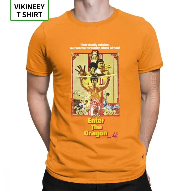 Herren Fashion Vintage 3D T-Shirt Rundhals Kung Fu Star Unisex Sommer Streetwear