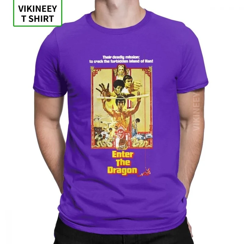 Herren Fashion Vintage 3D T-Shirt Rundhals Kung Fu Star Unisex Sommer Streetwear