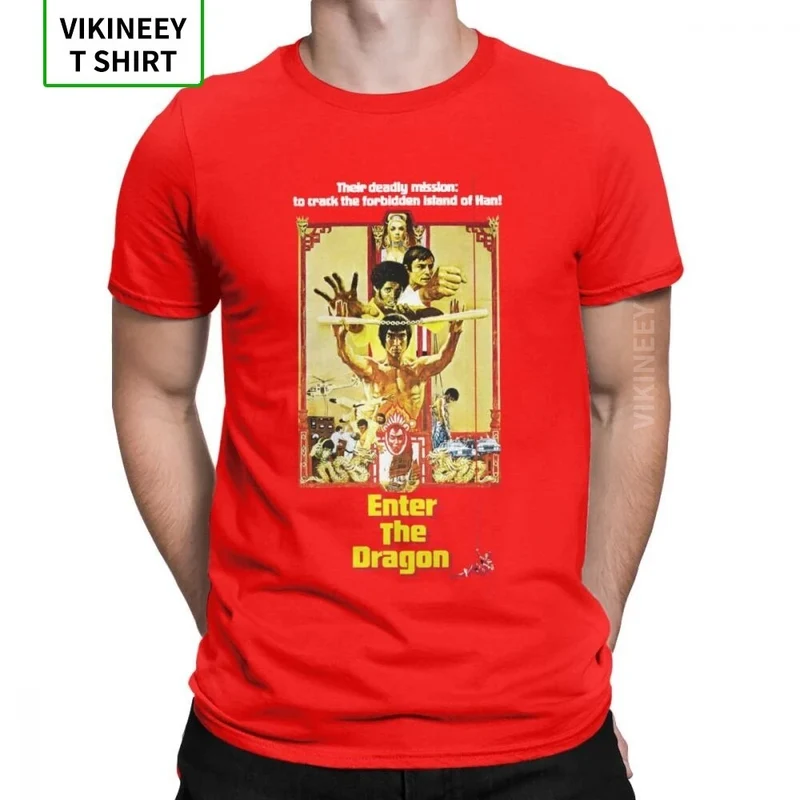 Herren Fashion Vintage 3D T-Shirt Rundhals Kung Fu Star Unisex Sommer Streetwear