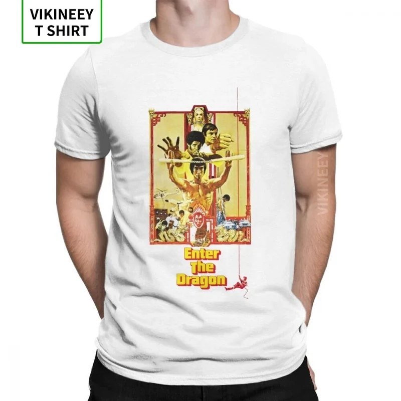 Herren Fashion Vintage 3D T-Shirt Rundhals Kung Fu Star Unisex Sommer Streetwear