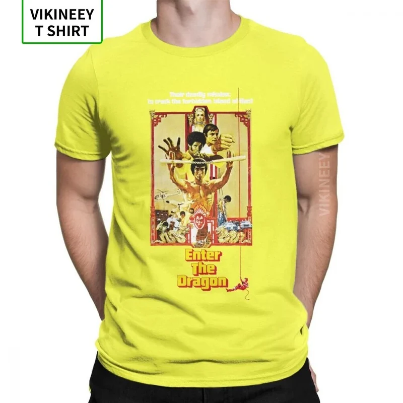 Herren Fashion Vintage 3D T-Shirt Rundhals Kung Fu Star Unisex Sommer Streetwear