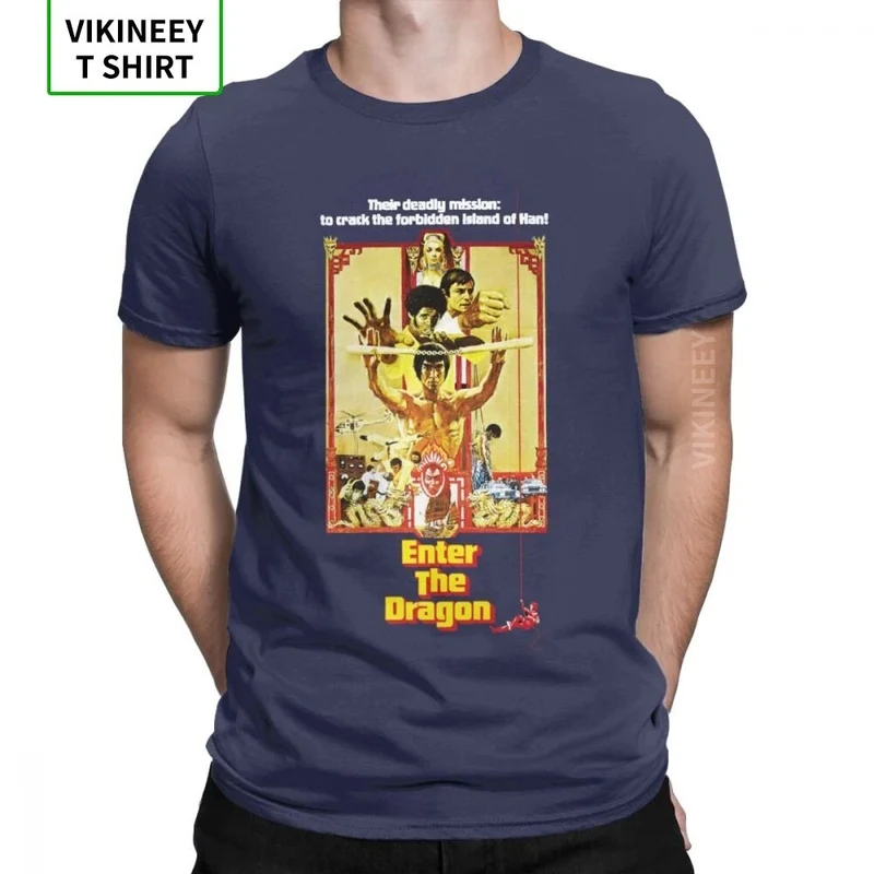 Herren Fashion Vintage 3D T-Shirt Rundhals Kung Fu Star Unisex Sommer Streetwear