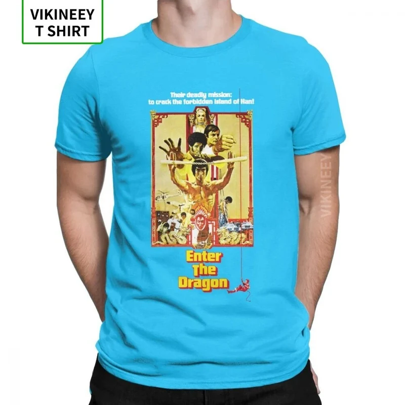 Herren Fashion Vintage 3D T-Shirt Rundhals Kung Fu Star Unisex Sommer Streetwear