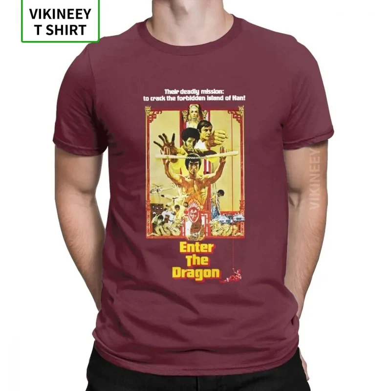 Herren Fashion Vintage 3D T-Shirt Rundhals Kung Fu Star Unisex Sommer Streetwear