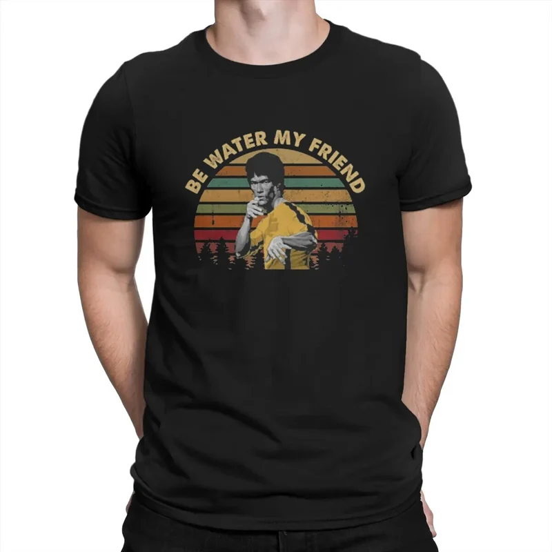 Herren Fashion Vintage 3D T-Shirt Rundhals Kung Fu Star Unisex Sommer Streetwear