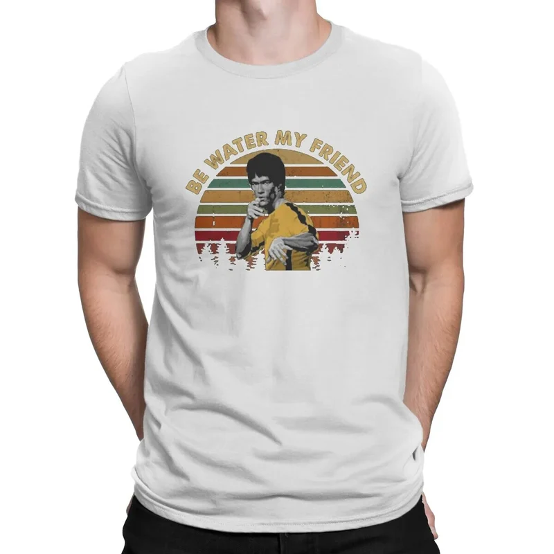 Herren Fashion Vintage 3D T-Shirt Rundhals Kung Fu Star Unisex Sommer Streetwear