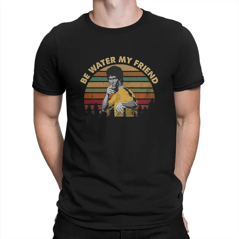 Herren Fashion Vintage 3D T-Shirt Rundhals Kung Fu Star Unisex Sommer Streetwear