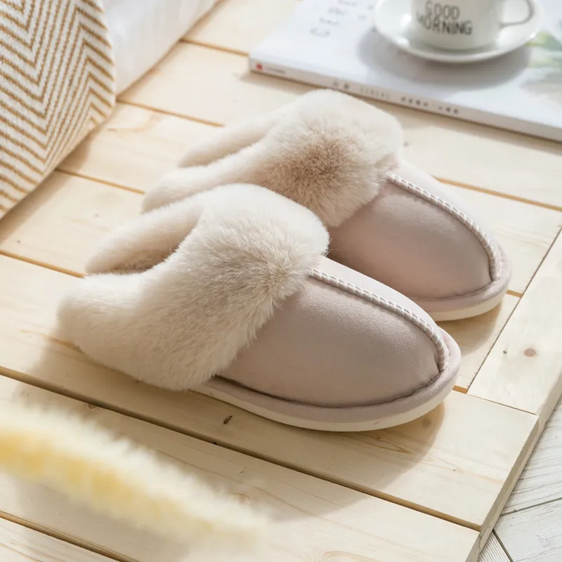 Damen Hausschuhe Pantoffeln Winterschuhe Plüsch Samt Slippers Wärme Gefütterte