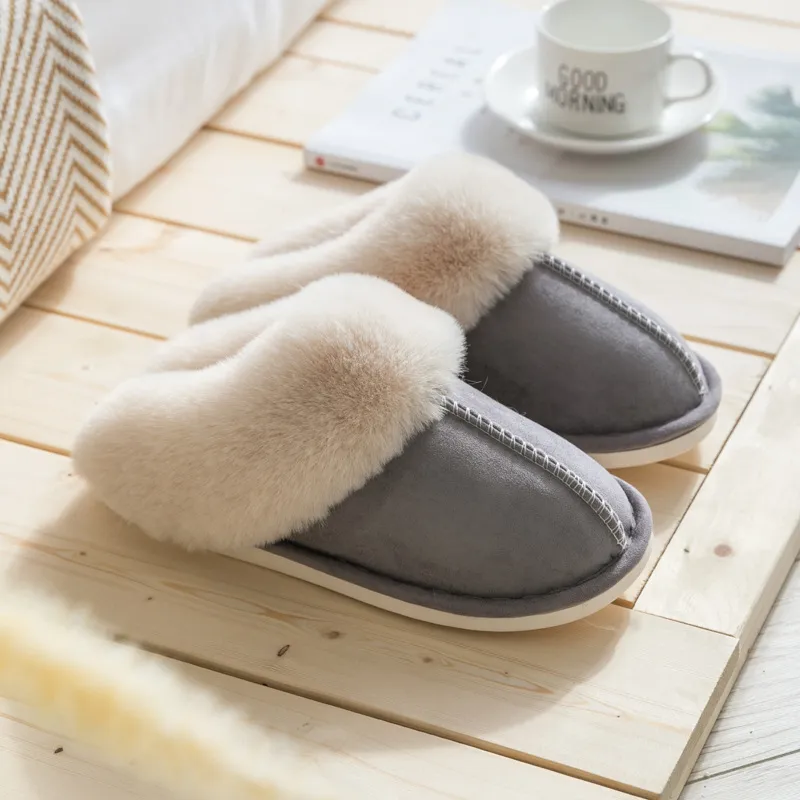 Damen Hausschuhe Pantoffeln Winterschuhe Plüsch Samt Slippers Wärme Gefütterte