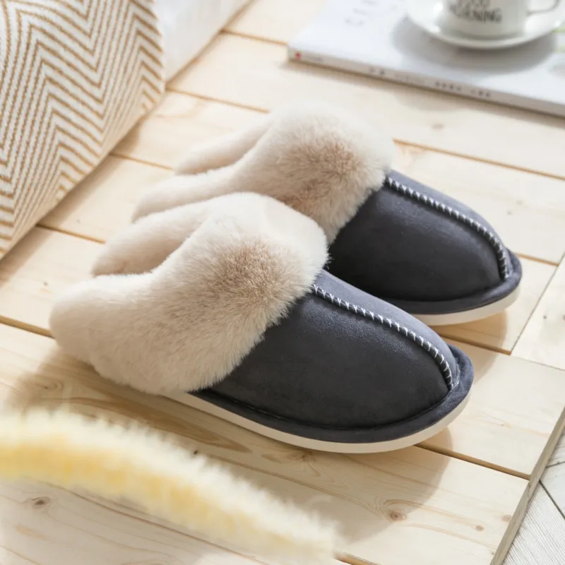 Damen Hausschuhe Pantoffeln Winterschuhe Plüsch Samt Slippers Wärme Gefütterte