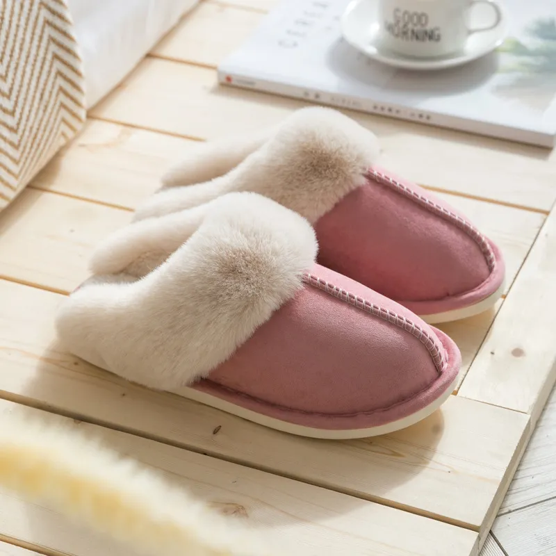 Damen Hausschuhe Pantoffeln Winterschuhe Plüsch Samt Slippers Wärme Gefütterte