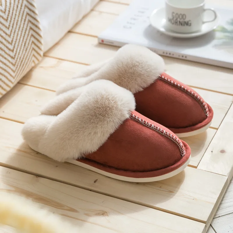 Damen Hausschuhe Pantoffeln Winterschuhe Plüsch Samt Slippers Wärme Gefütterte