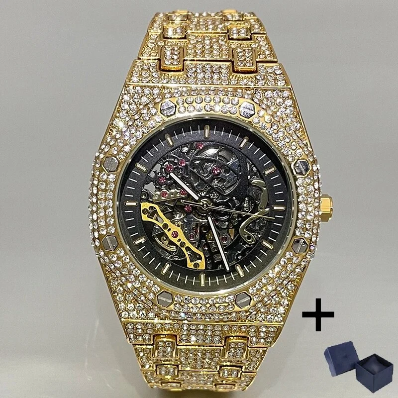 Herren Armbanduhr Silber Schwarz Edelstahl Automatik Luxus Chronograph Business