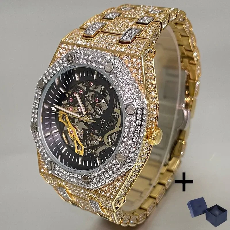 Herren Armbanduhr Silber Schwarz Edelstahl Automatik Luxus Chronograph Business