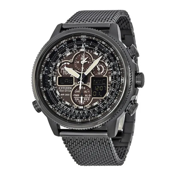 Herren Armbanduhr Silber Schwarz Edelstahl Quarzuhr Luxus Chronograph Business