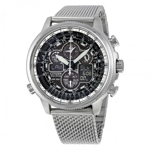 Herren Armbanduhr Silber Schwarz Edelstahl Quarzuhr Luxus Chronograph Business