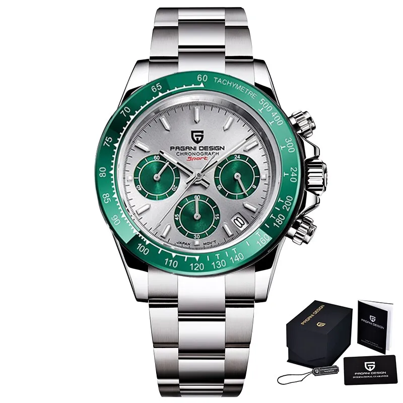 Herren Armbanduhr Silber Gold Edelstahl Fashion Quarz Uhr Chronograph Business