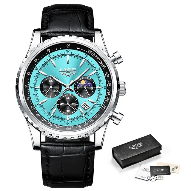 Herren Armbanduhr Silber Gold Edelstahl Fashion Quarz Uhr Chronograph Business