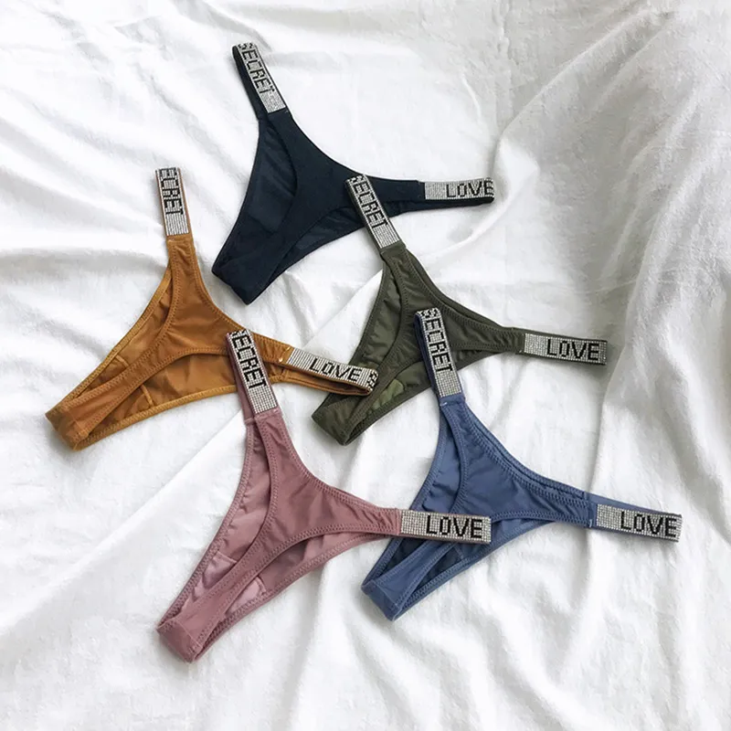 Frauen Tanga String Höschen Sexy Strass Schlüpfer Slip Dessous Unterwäsche