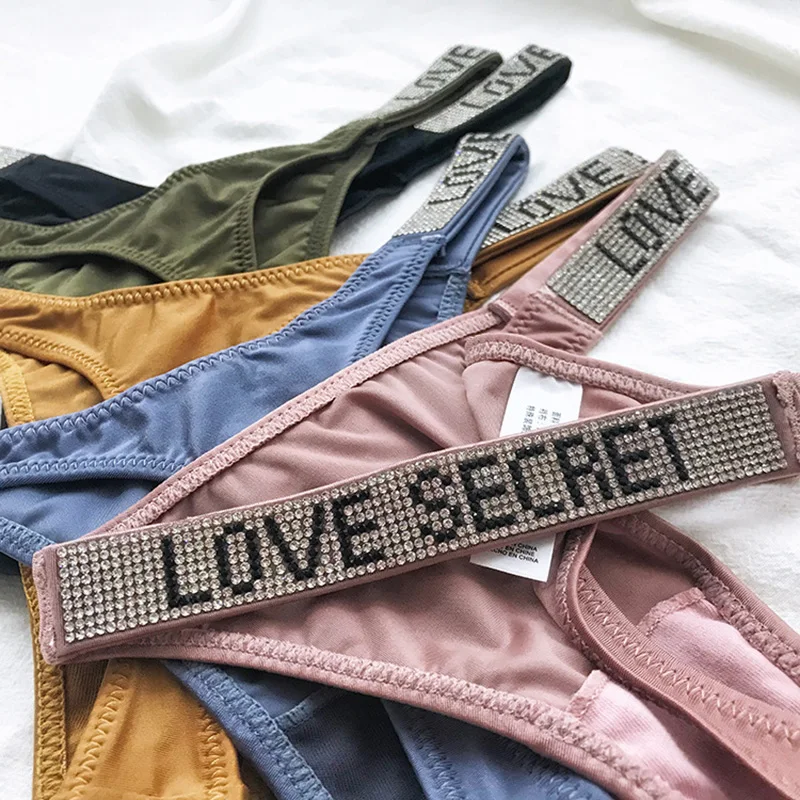 Frauen Tanga String Höschen Sexy Strass Schlüpfer Slip Dessous Unterwäsche