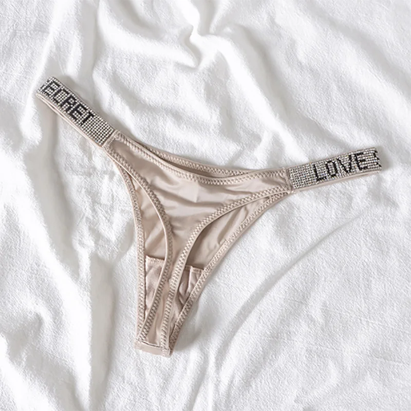Frauen Tanga String Höschen Sexy Strass Schlüpfer Slip Dessous Unterwäsche