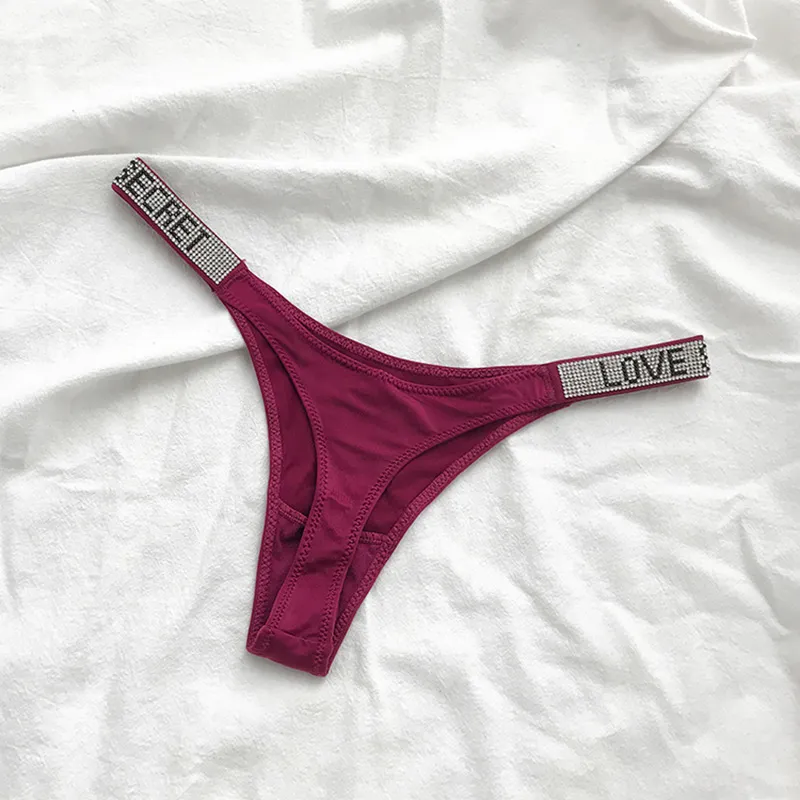 Frauen Tanga String Höschen Sexy Strass Schlüpfer Slip Dessous Unterwäsche