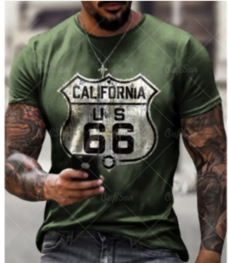 Herren Fashion Vintage 3D T-Shirt Rundhals Unisex Sommer Streetwear