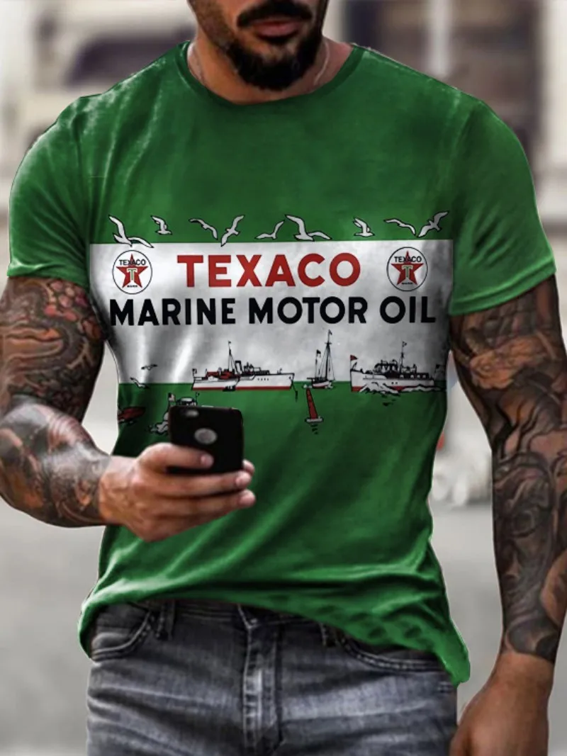 Herren Fashion Vintage 3D T-Shirt Rundhals Unisex Sommer Streetwear