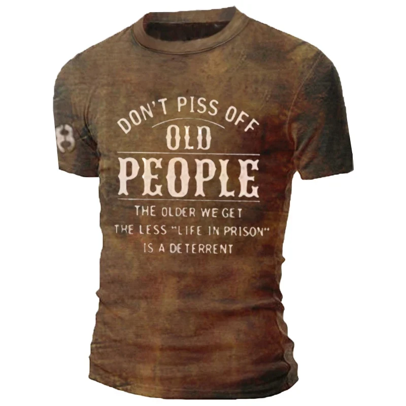 Herren Fashion Vintage 3D T-Shirt Rundhals Unisex Sommer Streetwear