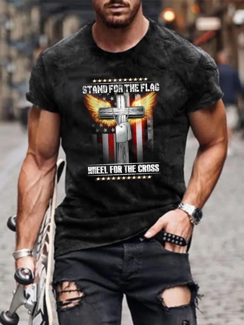 Herren Fashion Vintage 3D T-Shirt Rundhals Unisex Sommer Streetwear