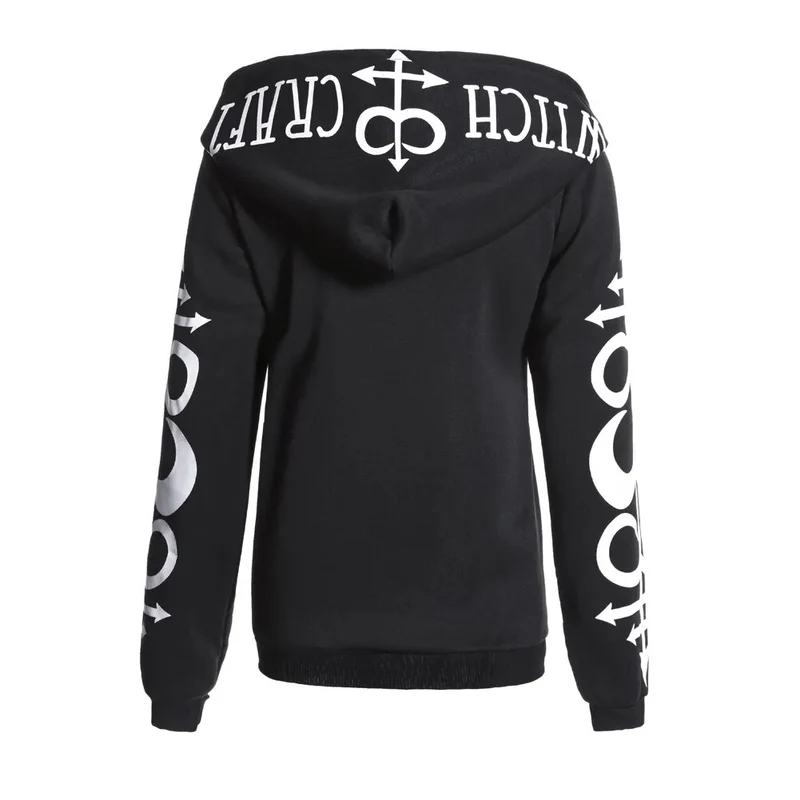 Gothic Kapuzenpullover Sweatjacke Zip Hoodie Sweatshirt Pullover Pulli Damen