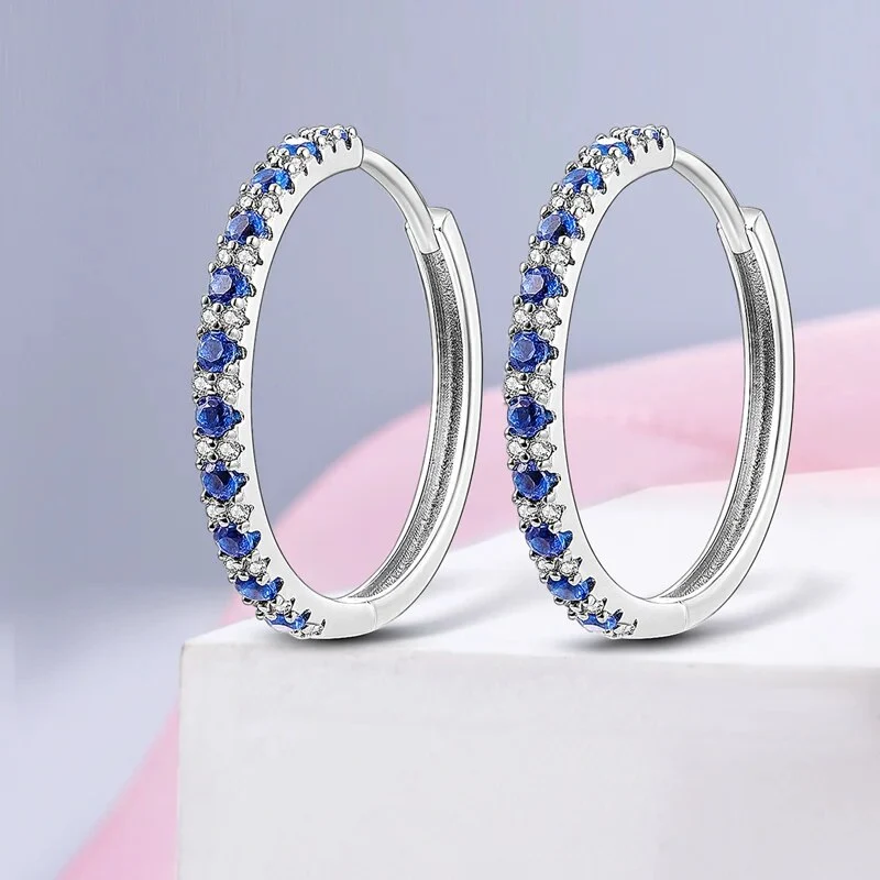 1 Paar Creolen aus 925 sterling Silber Ohrringe Ohrschmuck Zirkonia Ohrstecker