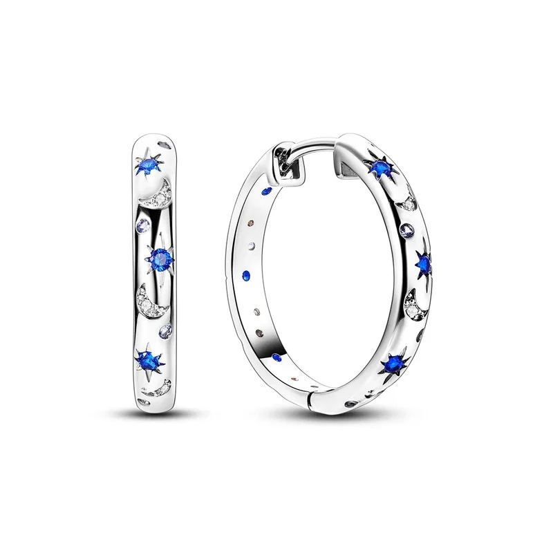 1 Paar Creolen aus 925 sterling Silber Ohrringe Ohrschmuck Zirkonia Ohrstecker