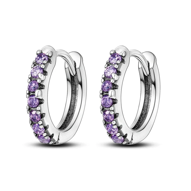 1 Paar Creolen aus 925 sterling Silber Ohrringe Ohrschmuck Zirkonia Ohrstecker