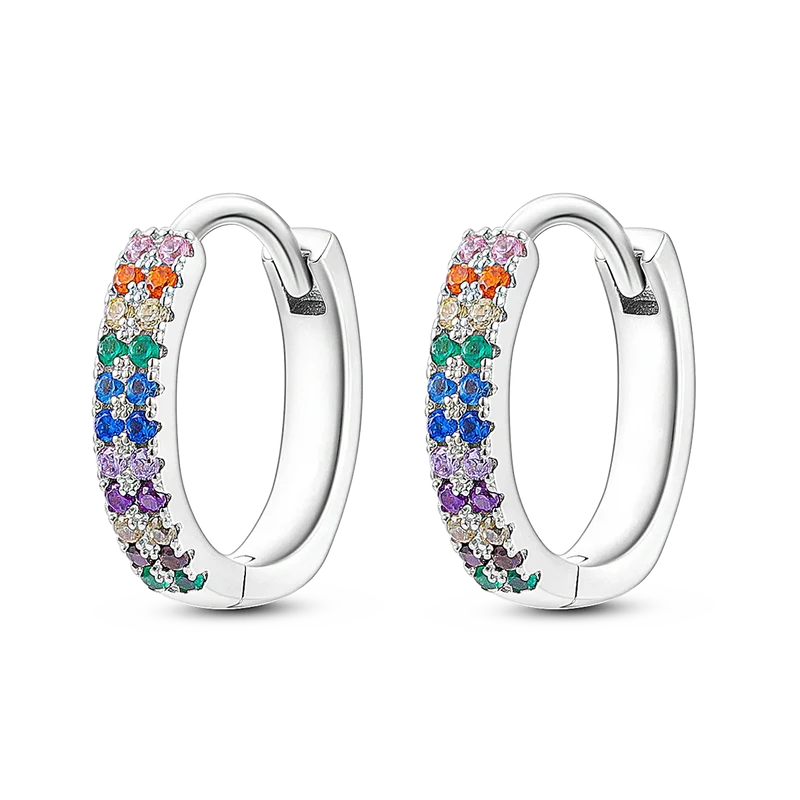1 Paar Creolen aus 925 sterling Silber Ohrringe Ohrschmuck Zirkonia Ohrstecker
