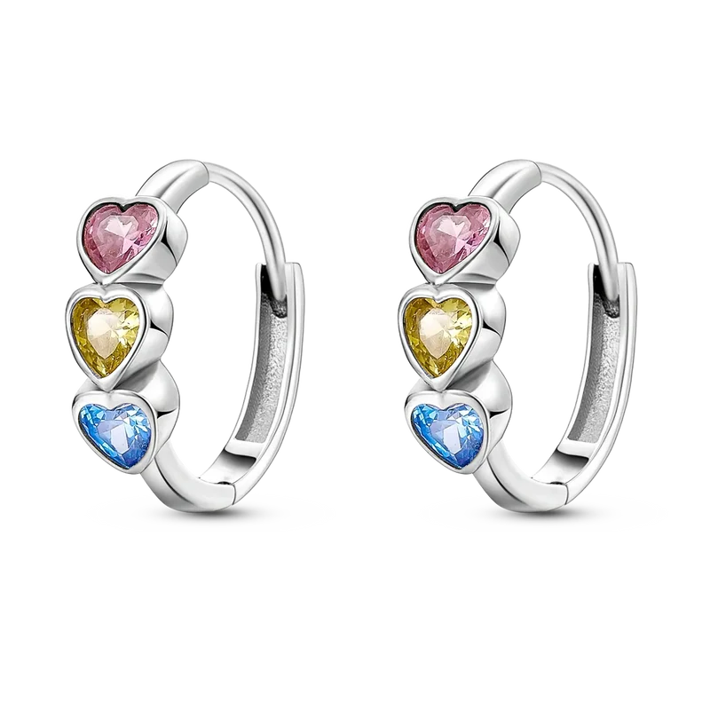 1 Paar Creolen aus 925 sterling Silber Ohrringe Ohrschmuck Zirkonia Ohrstecker