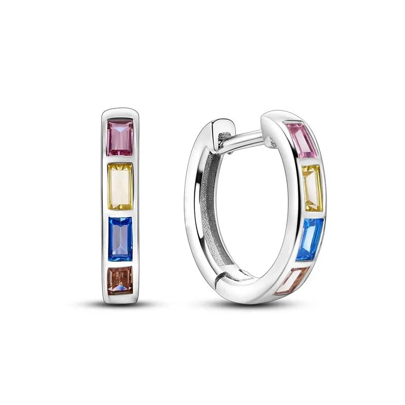 1 Paar Creolen aus 925 sterling Silber Ohrringe Ohrschmuck Zirkonia Ohrstecker