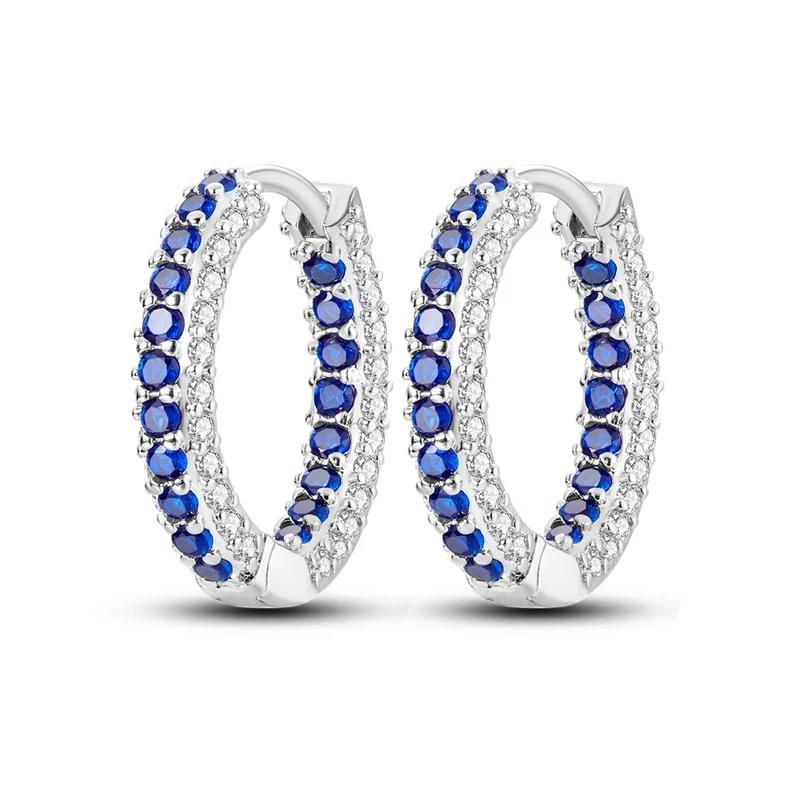 1 Paar Creolen aus 925 sterling Silber Ohrringe Ohrschmuck Zirkonia Ohrstecker