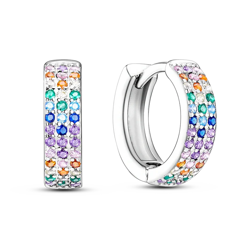 1 Paar Creolen aus 925 sterling Silber Ohrringe Ohrschmuck Zirkonia Ohrstecker