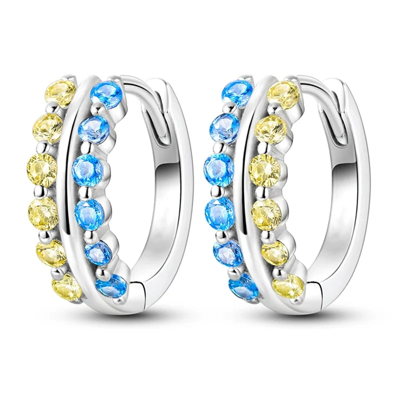 1 Paar Creolen aus 925 sterling Silber Ohrringe Ohrschmuck Zirkonia Ohrstecker