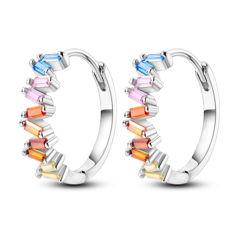 1 Paar Creolen aus 925 sterling Silber Ohrringe Ohrschmuck Zirkonia Ohrstecker