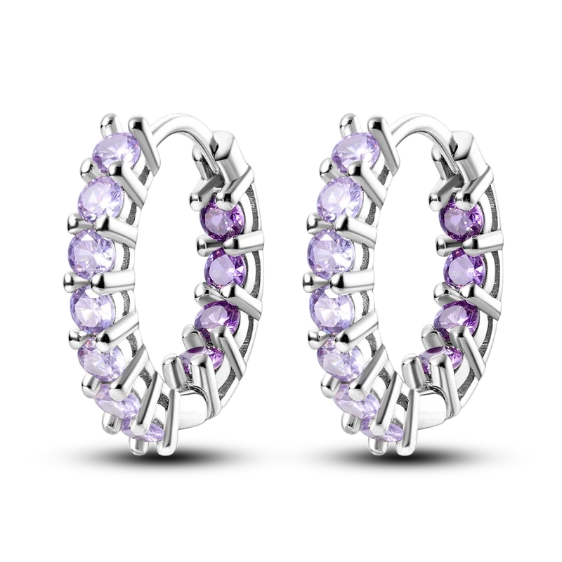 1 Paar Creolen aus 925 sterling Silber Ohrringe Ohrschmuck Zirkonia Ohrstecker