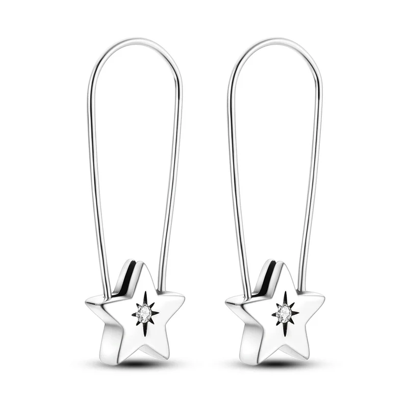 1 Paar Creolen aus 925 sterling Silber Ohrringe Ohrschmuck Zirkonia Ohrstecker