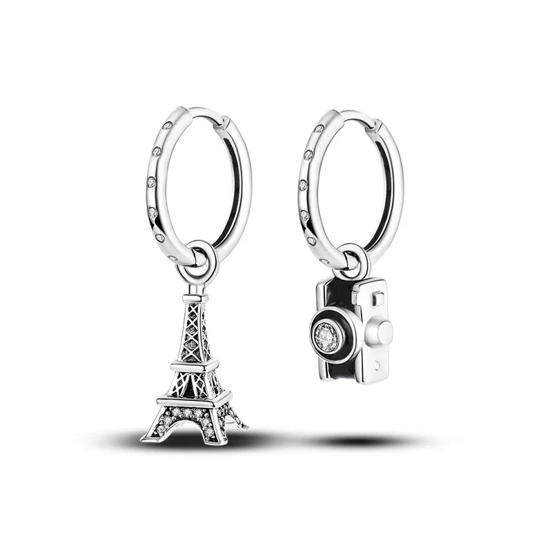 1 Paar Creolen aus 925 sterling Silber Ohrringe Ohrschmuck Zirkonia Ohrstecker