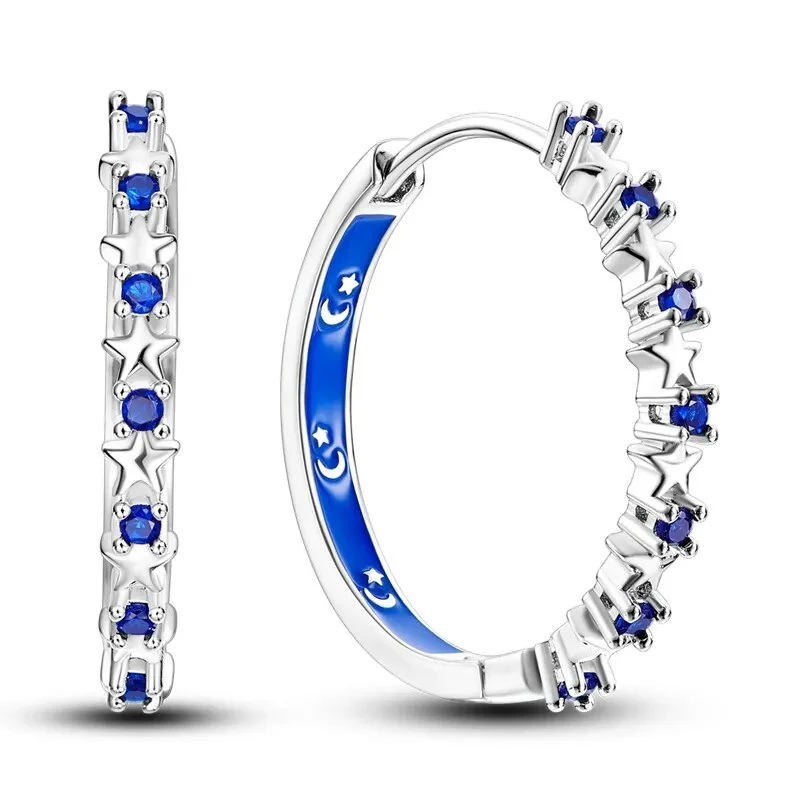 1 Paar Creolen aus 925 sterling Silber Ohrringe Ohrschmuck Zirkonia Ohrstecker