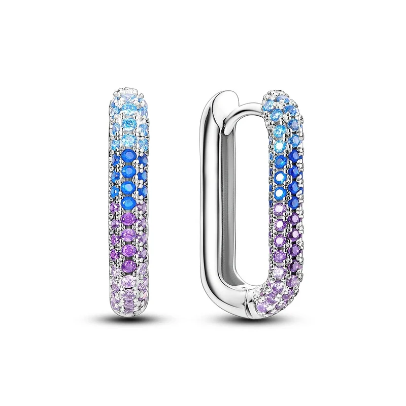 1 Paar Creolen aus 925 sterling Silber Ohrringe Ohrschmuck Zirkonia Ohrstecker