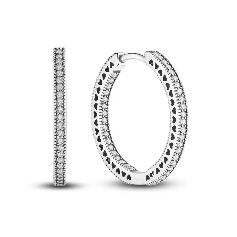 1 Paar Creolen aus 925 sterling Silber Ohrringe Ohrschmuck Zirkonia Ohrstecker