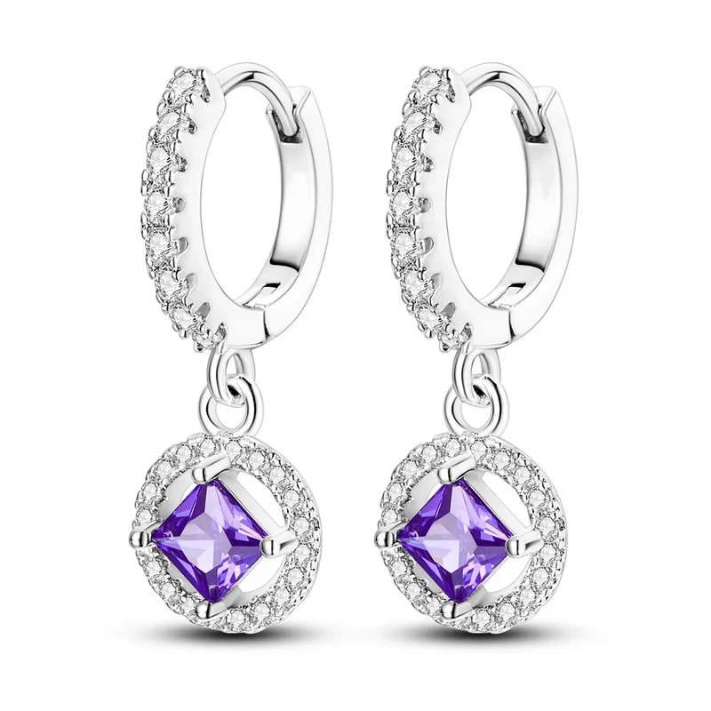 1 Paar Creolen aus 925 sterling Silber Ohrringe Ohrschmuck Zirkonia Ohrstecker