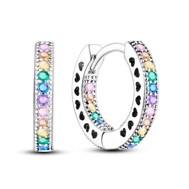1 Paar Creolen aus 925 sterling Silber Ohrringe Ohrschmuck Zirkonia Ohrstecker