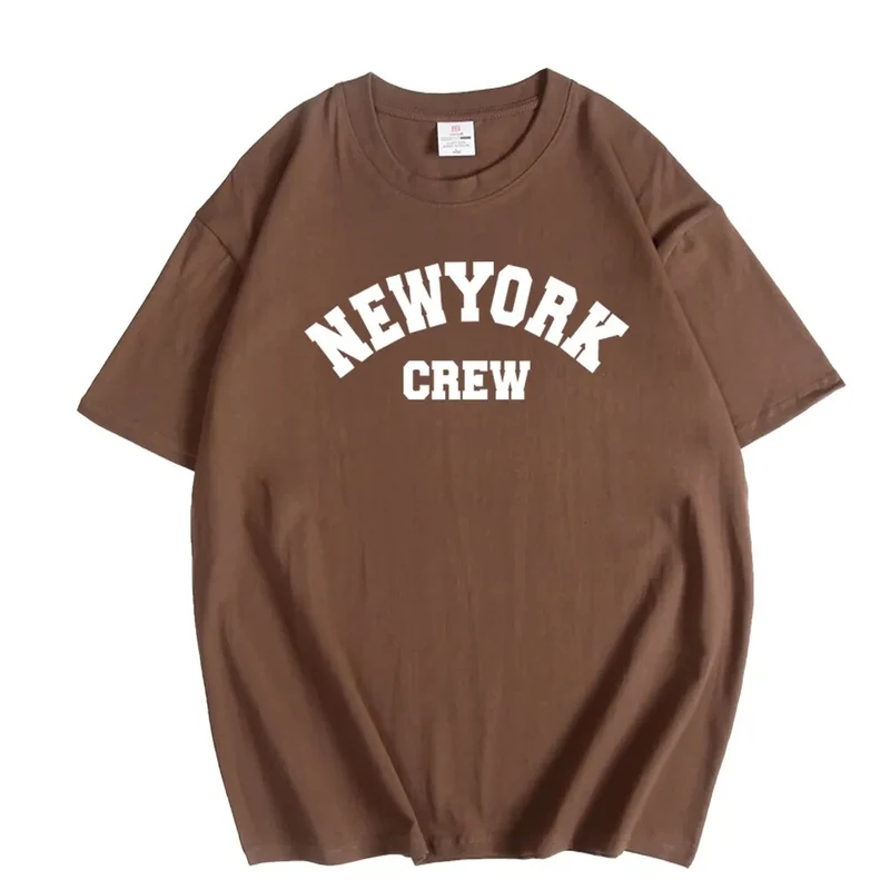 Damen Sommer Top New York Hipster T-Shirt Rundhals Streetwear lockeres Damentop
